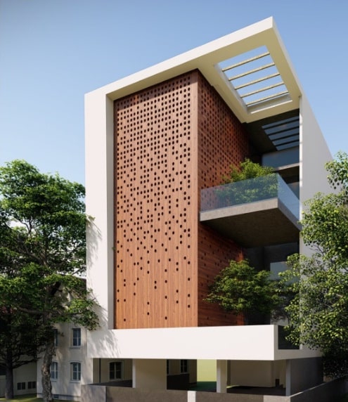 هزینه طرح دار و مشبک سازی پوسته بیرونی نمای ساختمان در معماری معاصر